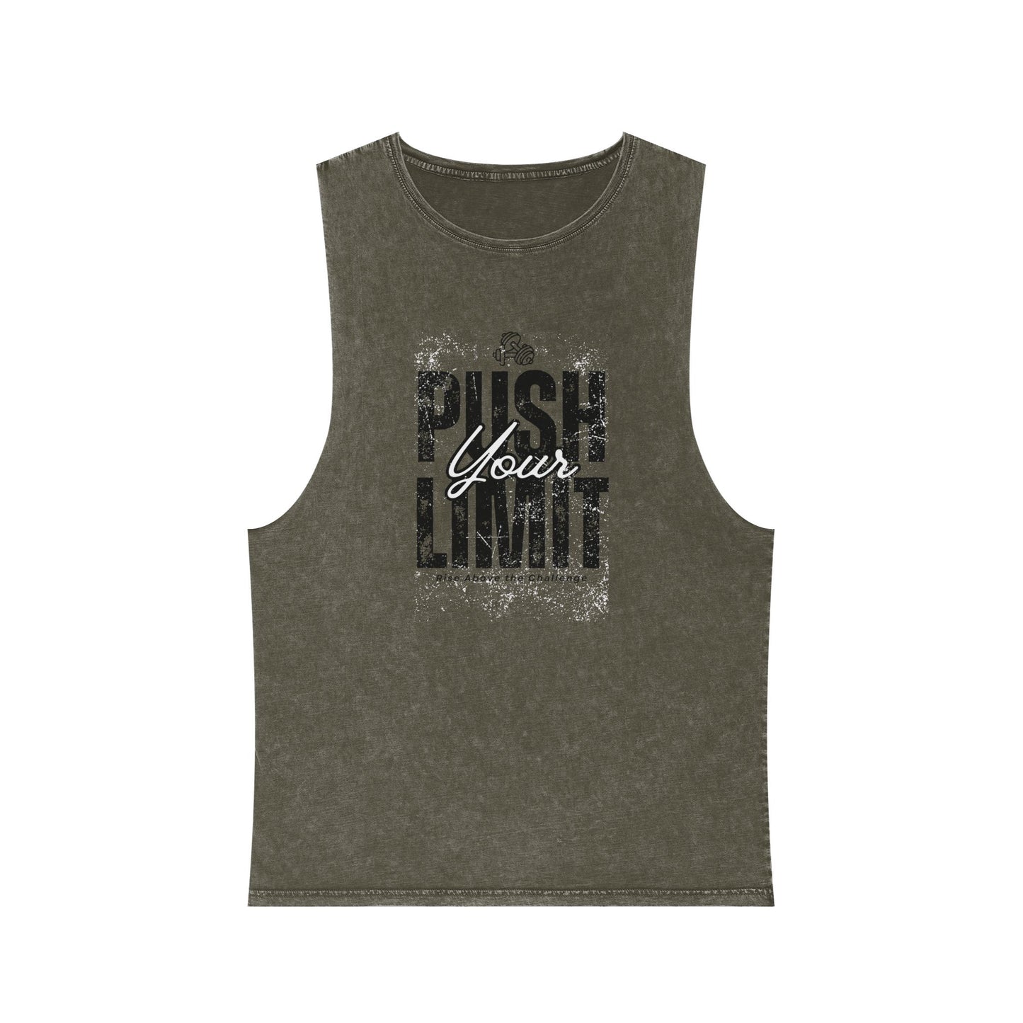 Stonewash Tank Top - Push Your Limit Inspirational Fitness Shirt