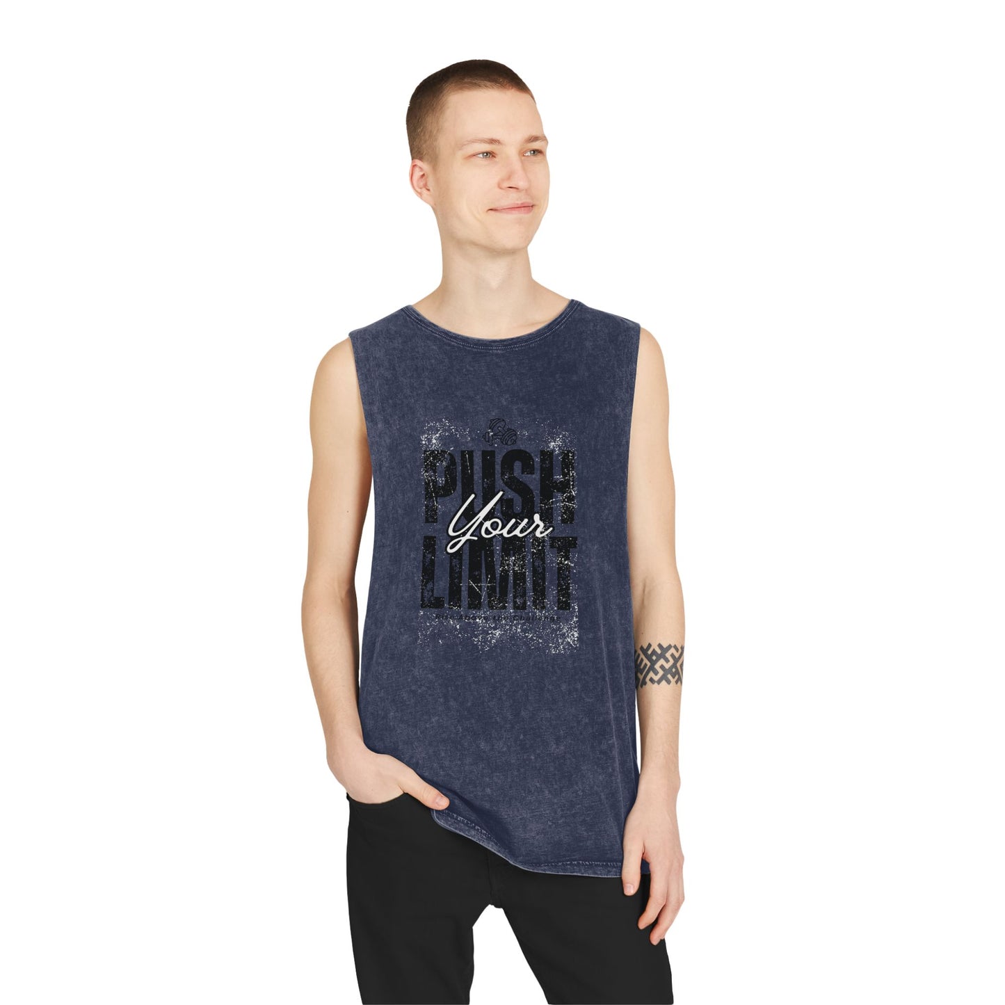 Stonewash Tank Top - Push Your Limit Inspirational Fitness Shirt