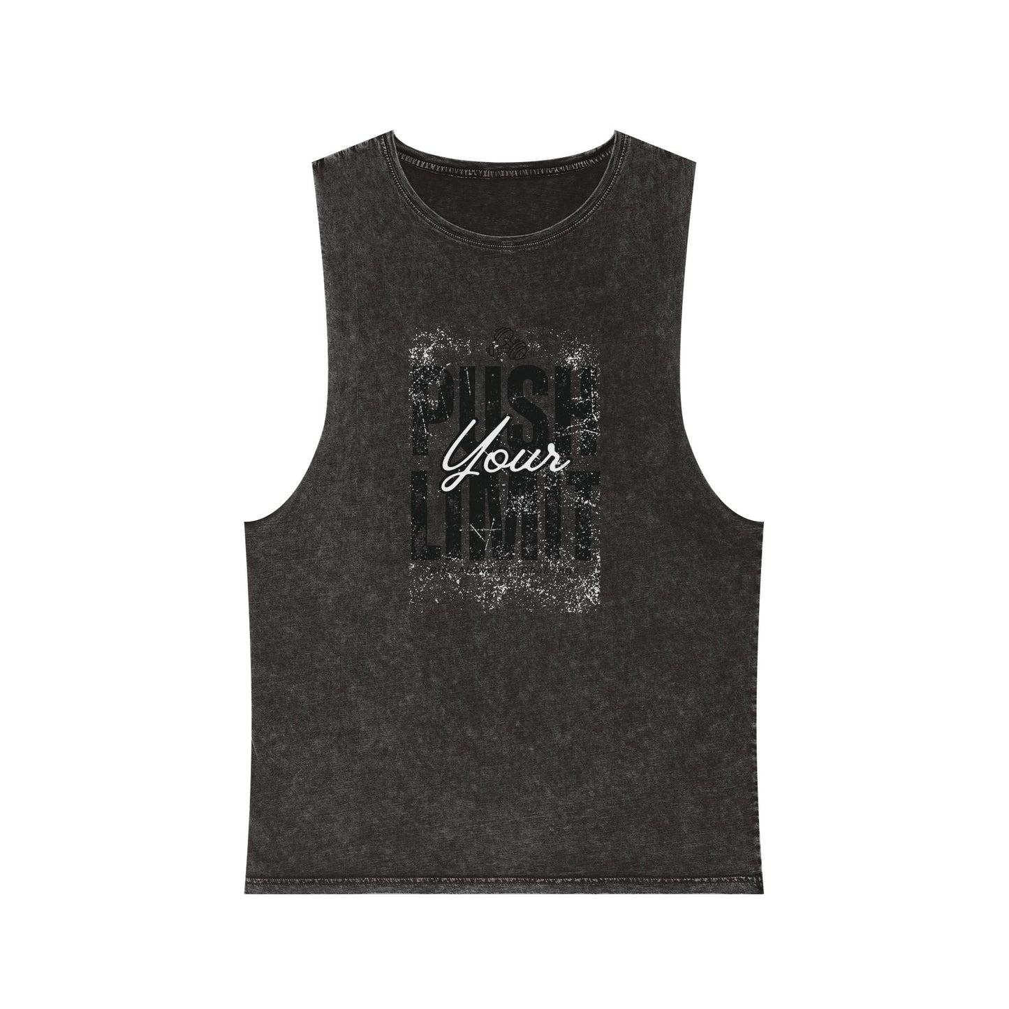 Stonewash Tank Top - Push Your Limit Inspirational Fitness Shirt