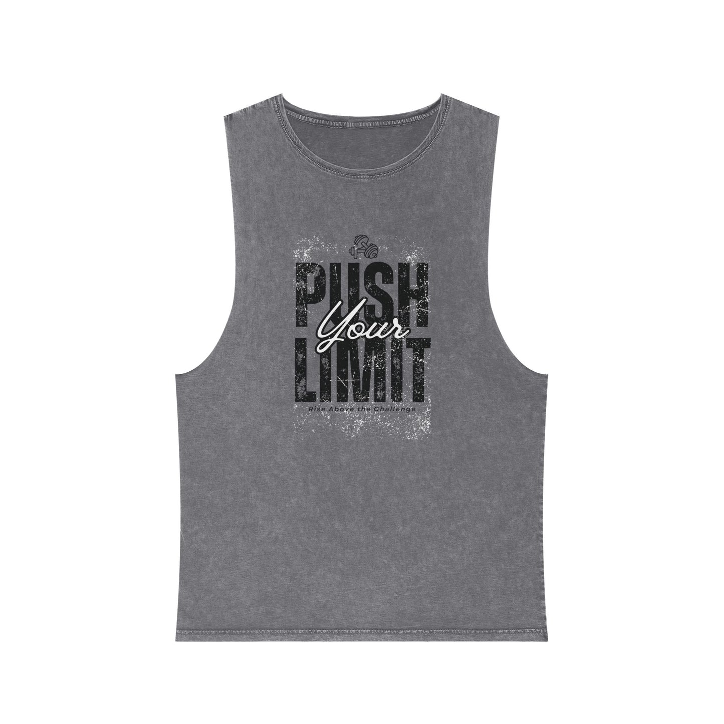 Stonewash Tank Top - Push Your Limit Inspirational Fitness Shirt