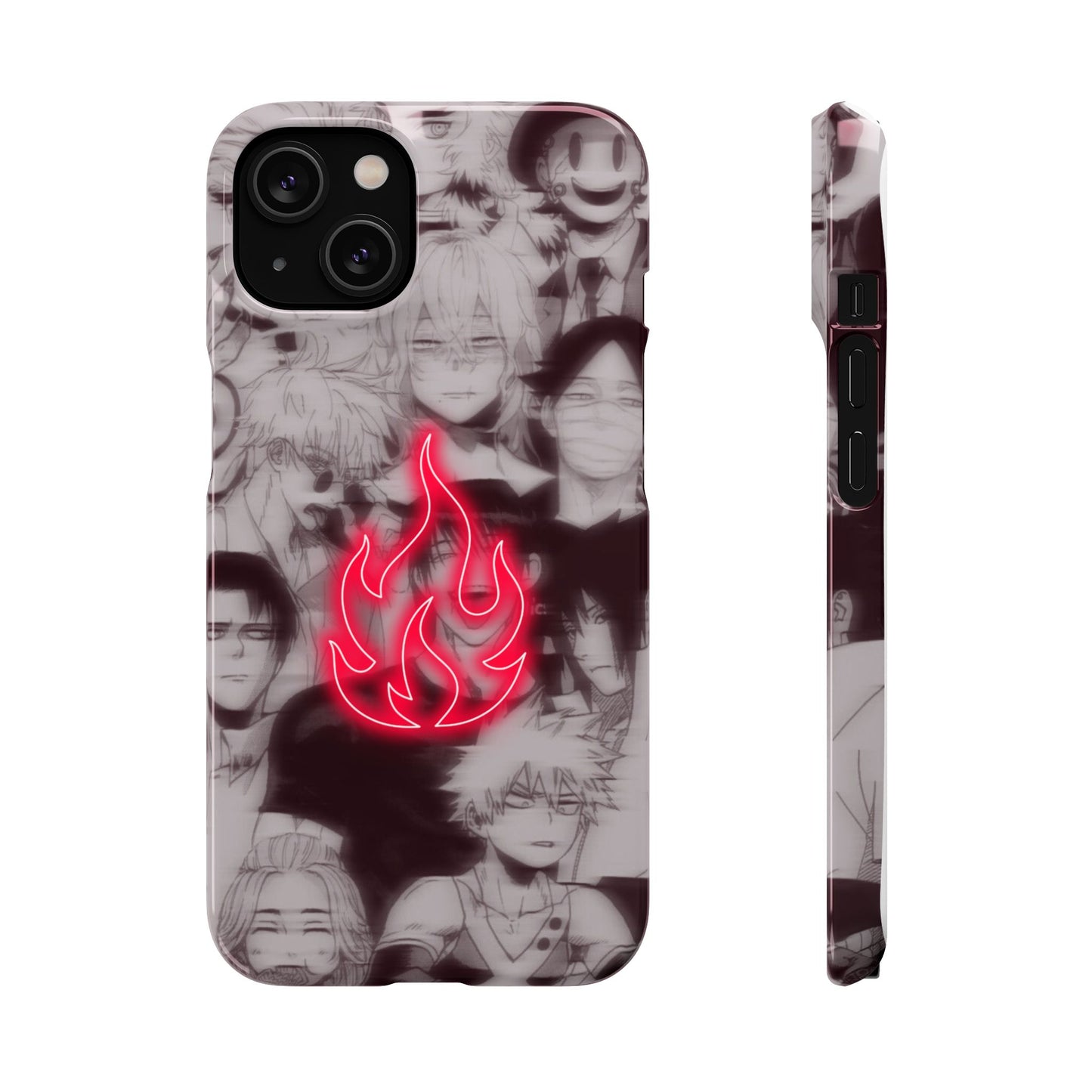 Anime Snap Cases, Neon Flame Phone Cases for Anime Lovers, Stylish Tech Accessories, Gift for Otaku, Vibrant Anime Phone Covers, Trendy Neon